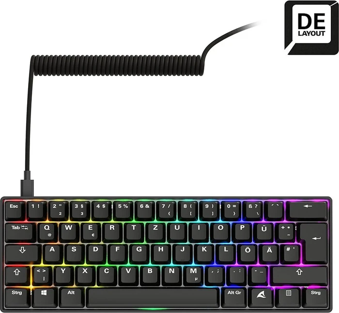 Sharkoon Skiller SGK50 S4 Gen2 PBT, Black, LEDs RGB, hot-swap, Gateron G Pro 3.0 YELLOW, USB, DE