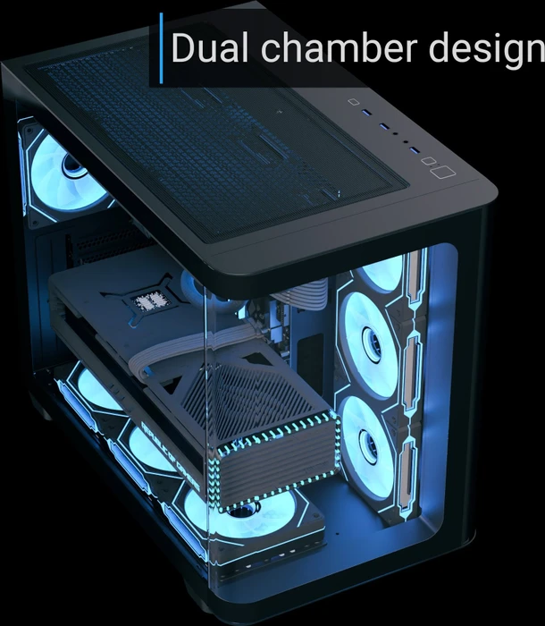 AeroCool P500C Black, Glasfenster