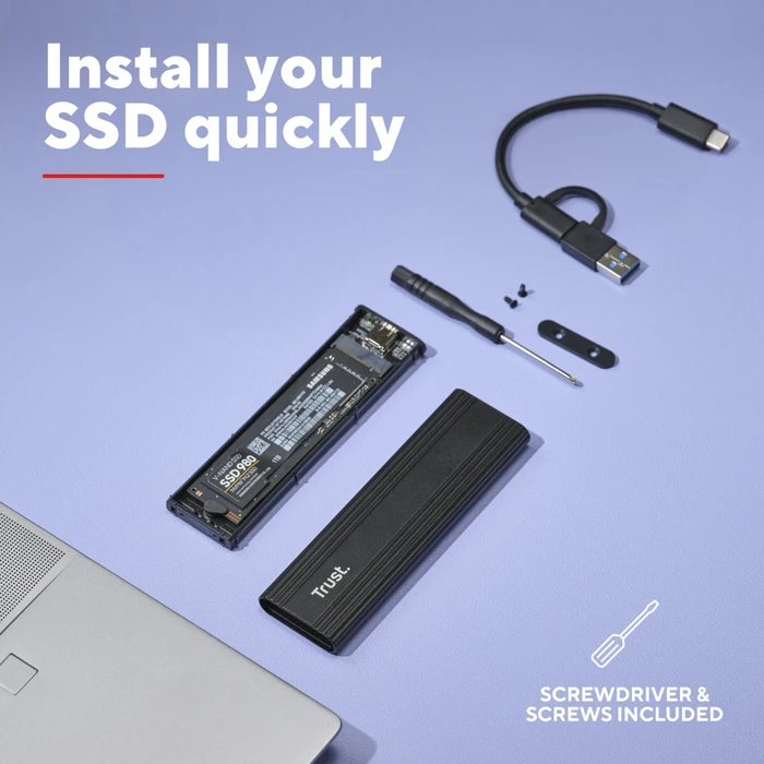 Trust M.2 SSD Enclosure, USB-C 3.1