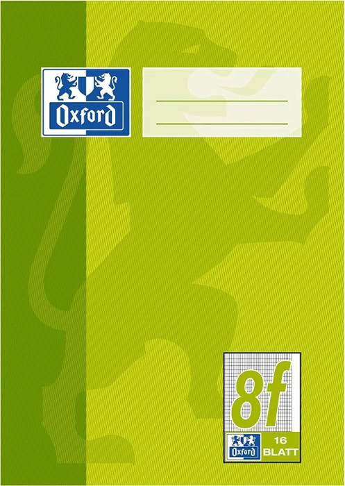 Oxford Schulheft, A4, Lineatur 8f, hellgrün, 16 Blatt