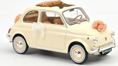 Norev Fiat 500 L 1968 Hochzeitsgeschenk elfenbein