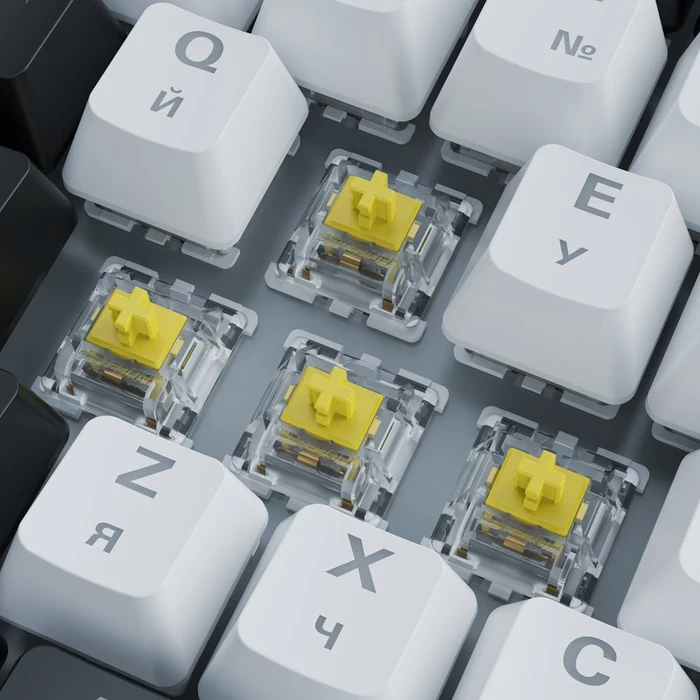 Sharkoon Skiller SGK50 S3 White, schwarz/weiß, LEDs RGB, hot-swap, Gateron YELLOW, USB, RU