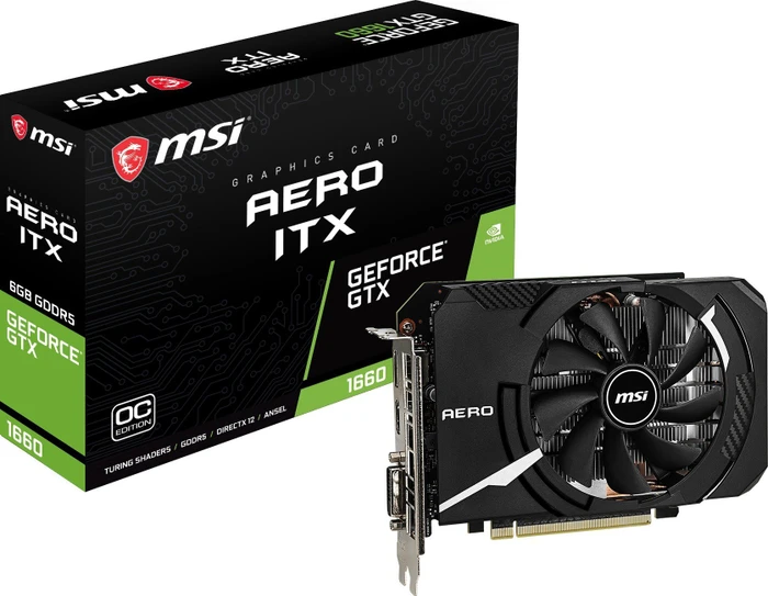 MSI GeForce GTX 1660 Aero ITX 6G OC, 6GB GDDR5, DVI, HDMI, DP
