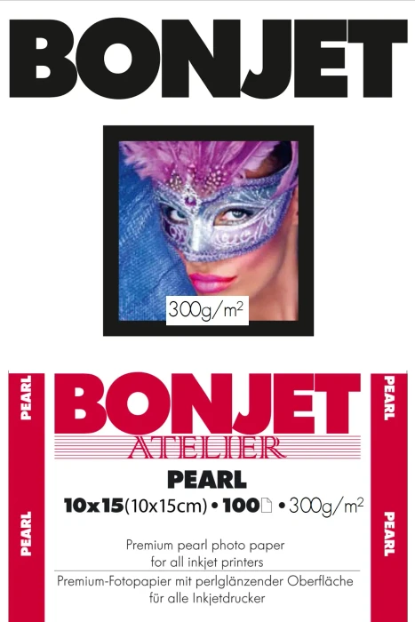 Bonjet Atelier Pearl Fotopapier glänzend weiß, 10x15cm, 300g/m², 100 Blatt