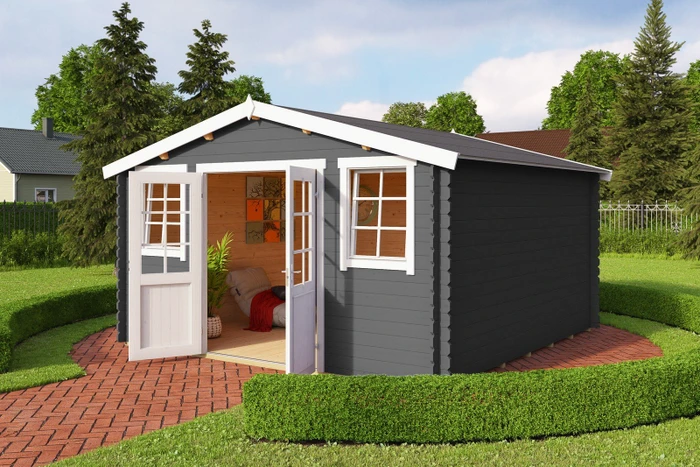 Lasita Maja Wels 4 DT Gartenhaus carbongrau