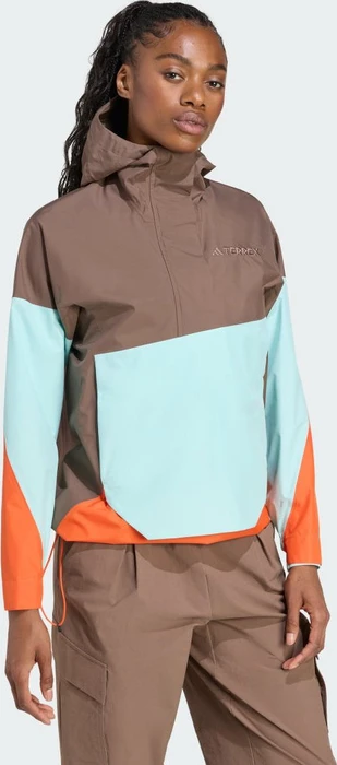 adidas Terrex Xploric 2.5L Climaproof Anorak earth strata/semi flash aqua/semi impact orange (Damen)