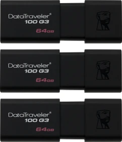 Kingston DataTraveler 100 G3 64GB, USB-A, USB 3.2 Gen 1×1, 3er-Pack