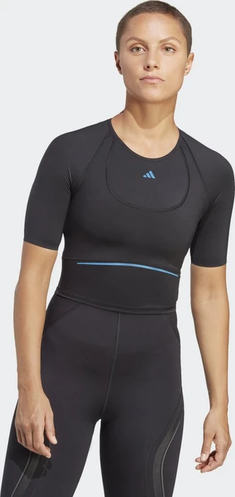 adidas Tailored HIIT Heat.RDY Training Crop Funktionsshirt kurzarm schwarz (Damen)