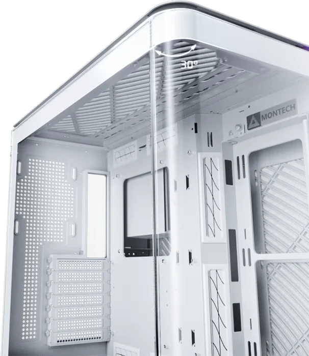 Montech King 95 Pure White, weiß, Glasfenster