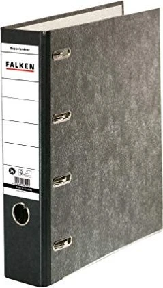 Falken Karton Doppelordner 4-Ring A4, 70mm, A5, quer, schwarz