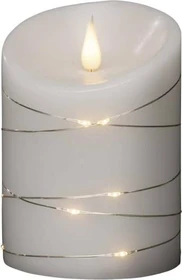 Konstsmide Echtwachskerze 14cm weiß LED 15x warmweiß, 15 Stück