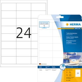 Herma Tiefkühletiketten, 66x33.8mm, weiß, matt, 25 Blatt (600 Etiketten)