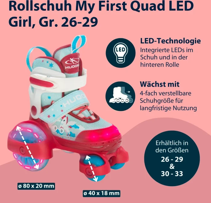 Hudora My First Quad LED Girl Rollschuhe (Junior)