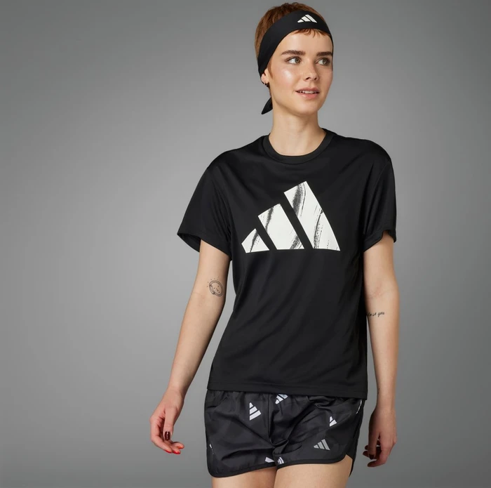 adidas Run It Brand Love T-Shirt kurzarm schwarz (Damen)
