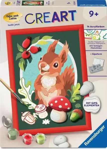 Ravensburger Malen nach Zahlen CreArt mit Gips gießen Liebes Eichhörnchen