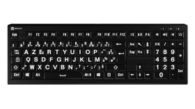 LogicKeyboard Astra 2 LargePrint PC, LEDs weiß, White on Black, USB, FR (LKB-LPWB-A2PC-FR)