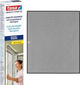 tesa Insect Stop Clip On Anklipsrahmen-Fliegengitter 100x120cm anthrazit