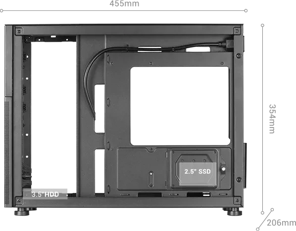 Mars Gaming MC-LCD Black, Glasfenster