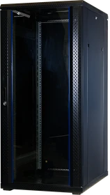 Rockstable 19" Serverschrank 27HE, Sicherheitsglastür, IP2X, schwarz, 800mm tief