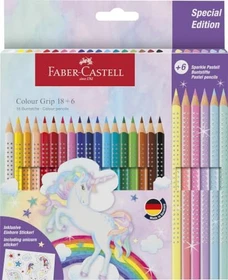 Faber-Castell Colour Grip Einhorn 18+6 Buntstift sortiert, Kartonetui, 24er-Set