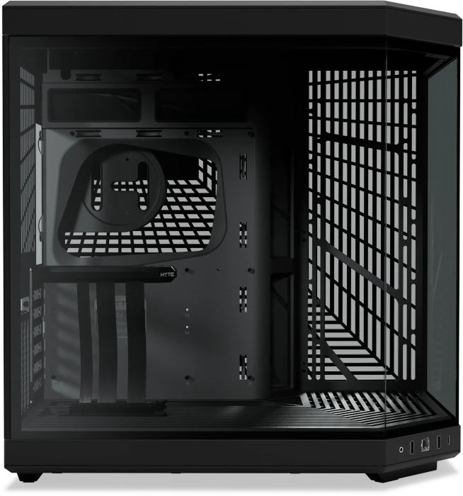 Hyte Y70 Black, schwarz, Glasfenster
