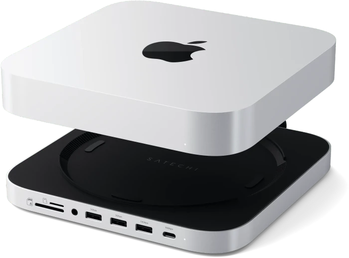 Satechi Stand & Hub für Mac Mini / Studio mit NVMe, Silber, USB-C 3.1 [Stecker]