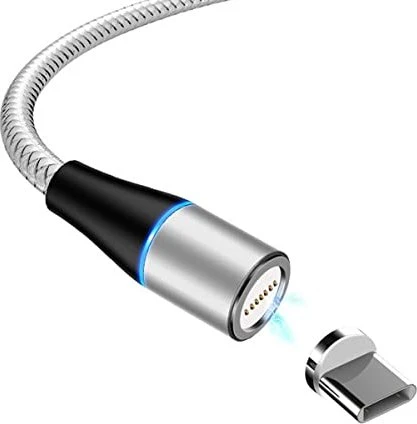 Ysjjzrl Magnetisches Ladekabel USB Typ-C LED 1m silber