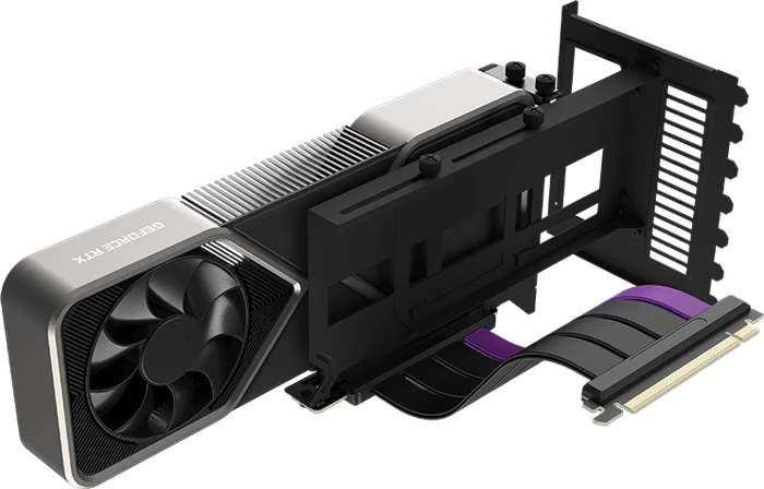 Cooler Master Universal Graphics Card Holder Kit V2, gerade, PCIe 4.0, 165mm, schwarz/violett