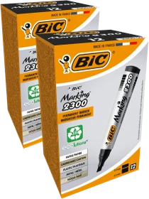 BIC Marking 2300 ECOlutions Permanentmarker Keilspitze 3.7-5.5mm schwarz, 24er-Pack, Box