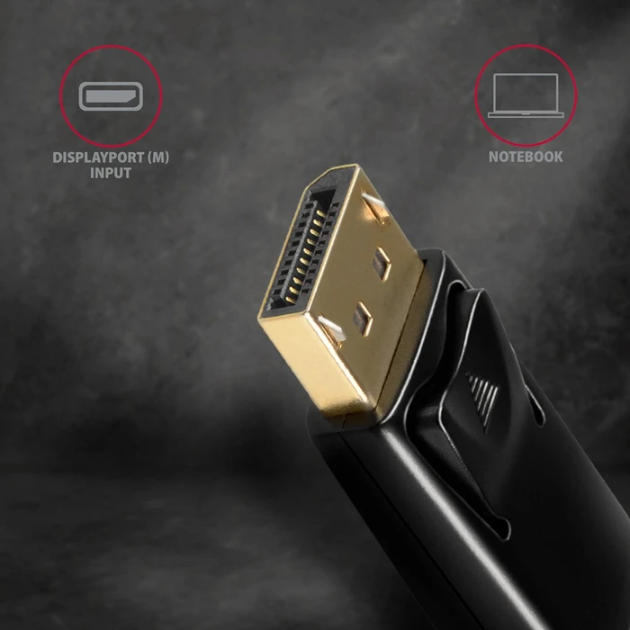 Axagon DisplayPort 1.2/HDMI 1.4b Adapterkabel schwarz, 0.15m