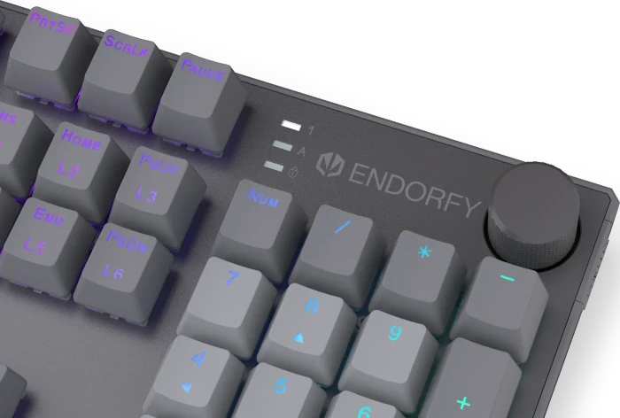 Endorfy Thock V2, PBT, grau, LEDs RGB, hot-swap, Endorfy RED, USB, US
