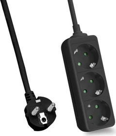 Helos CLASSIC Steckdosenleiste, 3-fach, 1.5m, schwarz