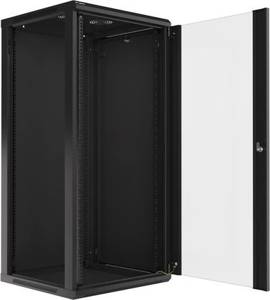Lanberg 19" Wandschrank 42HE, hängend, Flat Pack, Glastür, IP20, RAL 9004, 600mm tief