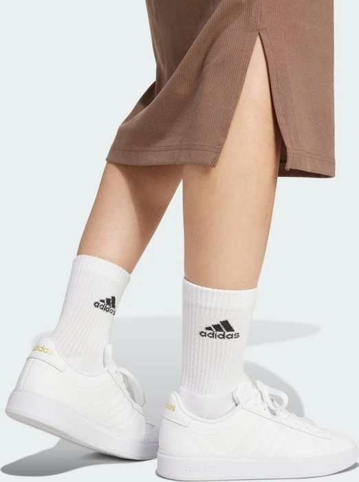 adidas ALL SZN Rib Fitted Midi Kleid earth strata (Damen)