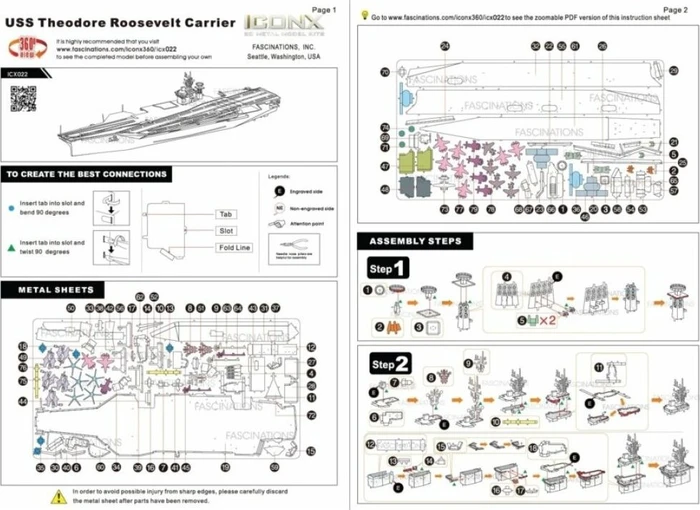 Fascinations Metal Earth Iconx USS Theodore Roosevelt CVN-71