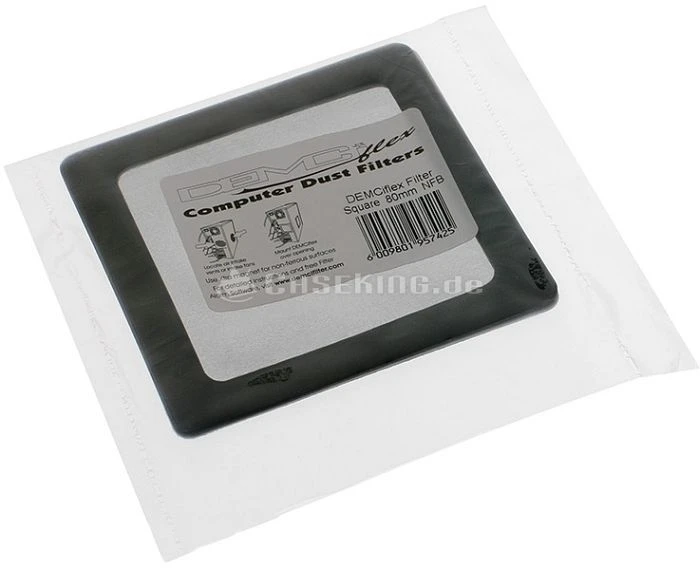 DEMCiflex Staubfilter 80mm quadratisch schwarz/schwarz