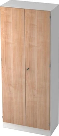 Hammerbacher Schrank 5OH V6100, Streifengriff, weiß/nussbaum, Schrankwand