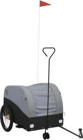 vidaXL Transport 126x63cm Fahrradanhänger schwarz/grau