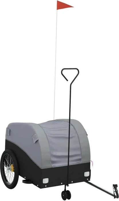 vidaXL Transport 126x63cm Fahrradanhänger schwarz/grau
