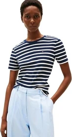 Tommy Hilfiger Roundneck Slim Fit T-Shirt kurzarm dark night navy/ecru/stripe (Damen)