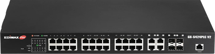 Edimax Pro GS-50 Rackmount Gigabit Smart Switch, 24x RJ-45, 4x RJ-45/SFP, 400W PoE+