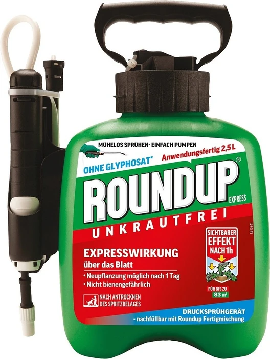Evergreen Garden Care Roundup Express Unkrautfrei ohne Glyphosat Kanister mit Drucksprühsystem, 2.5l
