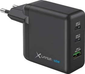 XLayer USB-Ladegerät QC 4.0 PD GaN 65W schwarz