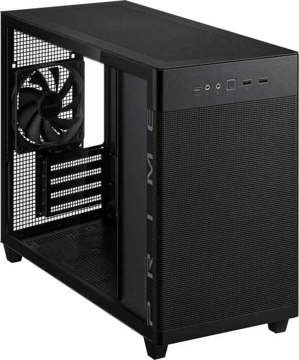 ASUS Prime AP201 Tempered Glass, schwarz, Glasfenster
