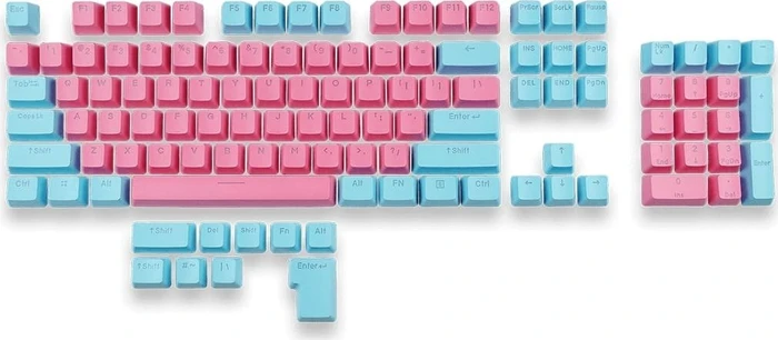 Mountain Mineral Keycap Set, Kunststoff (PBT) Double-Shot, blau/rosa, 113 Tasten (104+9), ANSI-US
