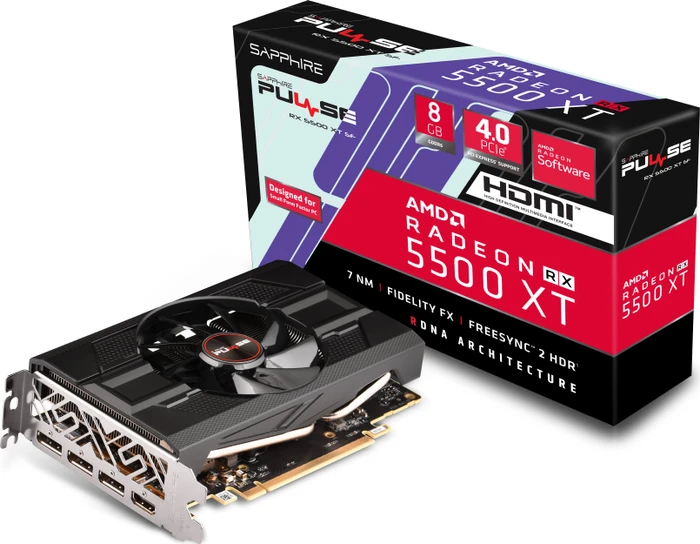 Sapphire Pulse Radeon RX 5500 XT SF 8G, 8GB GDDR6, HDMI, 3x DP, lite retail