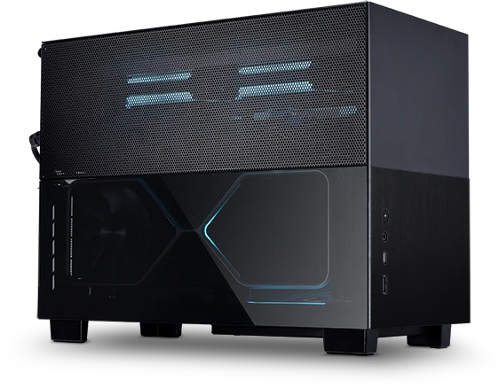 Lian Li Q58, schwarz, PCIe 3.0, Glasfenster, Mini-ITX