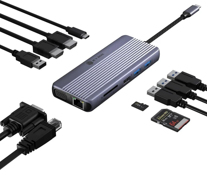 RaidSonic Icy Box IB-DK4062-CPD Travel Dock 12-in-1, USB-C 3.0 [Stecker]