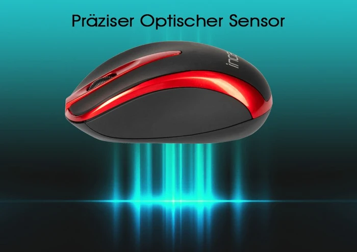 Inca IWM-221RSK Wireless Mouse schwarz/rot, USB