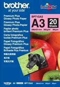 Brother Premium Plus Fotopapier weiß, A3, 260g/m², 20 Blatt
